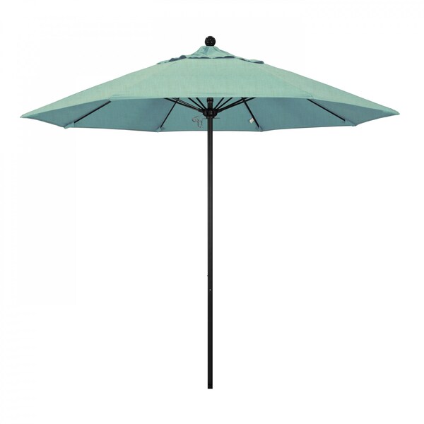 California Umbrella 9' Black Aluminum Market Patio Umbrella, Sunbrella Spa 194061335239 - main